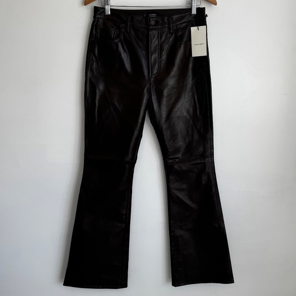 NWT Brown Citizens of Humanity Leather Bootcut Lilah Pants Sz 28 - Picture 3 of 16